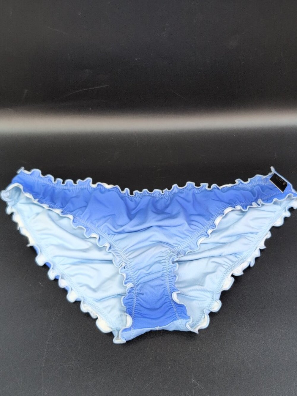 Victoria's Secret Swim Ruched Ruffle Cheeky Bikini Bottom Medium Blue Ombre NWT
